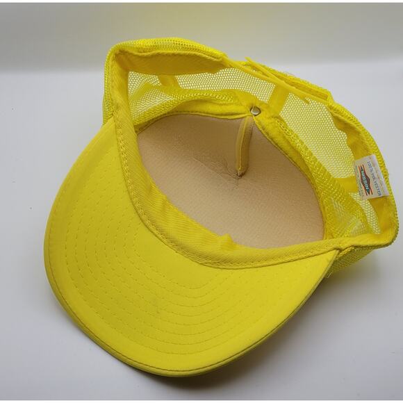 Vintage Advance Auto Parts Hat Cap Snapback Yellow Trucker PDQ Logo Patch 80's - Picture 5 of 16